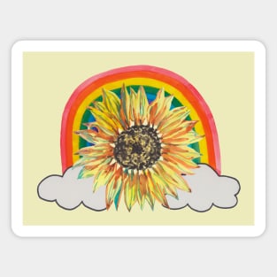 Sunflower with rainbow Magnet